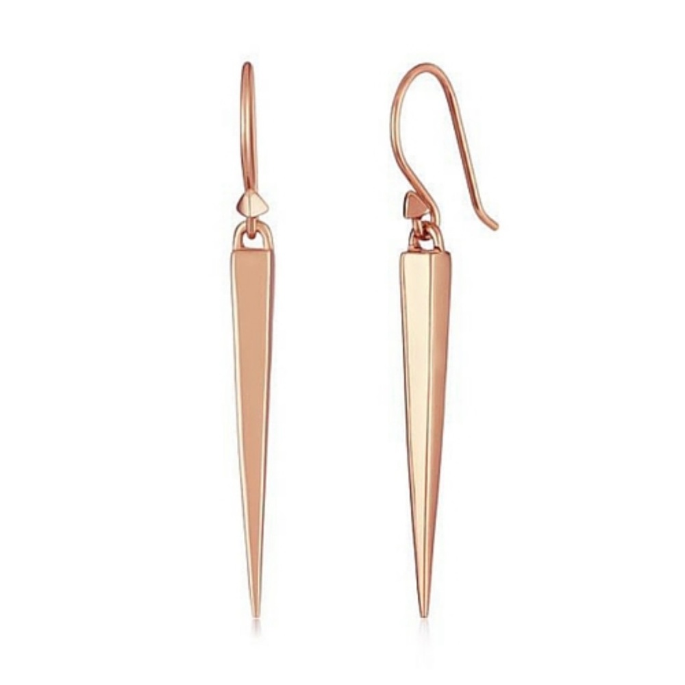Melinda Maria Drop Pyramid Dagger Earrings 14K Gold Plated